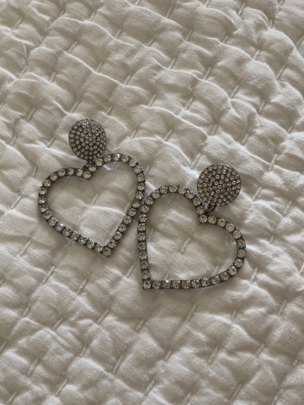 Heart diamond hoops